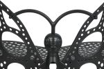 35 H x 46 W x 27 D Outdoor Black Butterfly Bench, 400 lbs Weight Capacity, Weather Resistant - as Pic