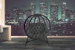 56 H x 45 W x 26 D Outdoor Black Overland Cozy Ball Chair with Cushion - as Pic