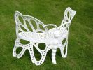 35 H x 46 W x 27 D Outdoor White Butterfly Bench, 400 lbs Weight Capacity, Weather Resistant - as Pic