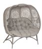 56 H x 50 W x 26 D Outdoor Beige Cozy Pumpkin Loveseat with Cushion and Dreamcatcher Design - as Pic