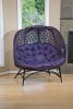 56 H x 50 W x 26 D Outdoor Purple Cozy Pumpkin Loveseat with Cushion and Flower of Life Design - as Pic