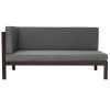 Outdoor Wood Patio Backyard 4-Piece Sectional Seating Group with Cushions and Table X-Back Sofa Set for Small Places - Gray