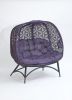 56 H x 50 W x 26 D Outdoor Purple Cozy Pumpkin Loveseat with Cushion and Flower of Life Design - as Pic