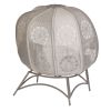 56 H x 50 W x 26 D Outdoor Beige Cozy Pumpkin Loveseat with Cushion and Dreamcatcher Design - as Pic