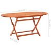 Folding Patio Table 63"x33.5"x29.5" Solid Eucalyptus Wood - Brown