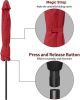 Simple Deluxe 9ft Outdoor Market Table Patio Umbrella with Button Tilt, Crank and 8 Sturdy Ribs for Garden, Red - as Pic