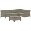 5 Piece Patio Lounge Set with Cushions Gray Poly Rattan - Gray