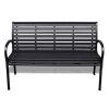 Patio Bench 49.2" Steel and WPC Black - Black