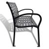 Patio Bench 49.2" Steel and WPC Black - Black