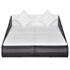 Patio Bed Black 79.1"x54.7" Poly Rattan - Black