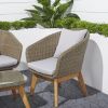 Grayton 4-piece Rustic All-Weather Patio Wood and Wicker Conversation Set in Mocha - as Pic