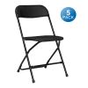 5 Pack Black Plastic Folding Chair;  Indoor Outdoor Portable Stackable Commercial Seat with Steel Frame 350lb. Capacity for Events Office Wedding Part