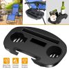 Zero Gravity Chair Cup Holder Clip On Side Tray w/Beverage Can Mobile Devices Slots - Black