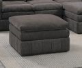 Contemporary 1pc Ottoman Modular Chair Sectional Sofa Living Room Furniture Mink Morgan Fabric- Suede - as Pic