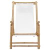 Deck Chair Bamboo and Canvas Cream White - White