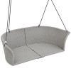 51.9' 2-Person Hanging Seat; Rattan Woven Swing Chair; Porch Swing With Ropes - Gray