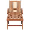 Sun Lounger Solid Teak Wood - Brown