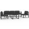 6 Piece Patio Lounge Set with Cushions Aluminum Anthracite - Anthracite