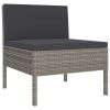 6 Piece Patio Lounge Set with Cushions Poly Rattan Gray - Grey