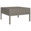 6 Piece Patio Lounge Set with Cushions Poly Rattan Gray - Grey