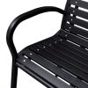 Patio Bench 49.2" Steel and WPC Black - Black