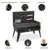 16.7x10x17.7in Portable Charcoal Grill Foldable BBQ Suitcase Grill Shelf For Outdoor Camping Picnics Garden Grilling - Black