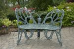 35 H x 46 W x 27 D Outdoor Antique Black Butterfly Bench, 400 lbs Weight Capacity, Weather Resistant - as Pic