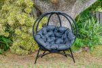 56 H x 45 W x 26 D Outdoor Black Overland Cozy Ball Chair with Cushion - as Pic