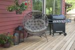 56 H x 45 W x 26 D Outdoor Beige Crossweave Cozy Ball Chair with Cushion - as Pic