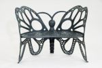 35 H x 46 W x 27 D Outdoor Antique Black Butterfly Bench, 400 lbs Weight Capacity, Weather Resistant - as Pic