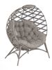 56 H x 45 W x 26 D Outdoor Beige Crossweave Cozy Ball Chair with Cushion - as Pic