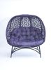 56 H x 50 W x 26 D Outdoor Purple Cozy Pumpkin Loveseat with Cushion and Flower of Life Design - as Pic