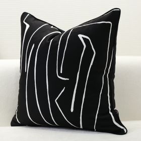 Nordic Style Pillow Cushion Sofa Cushion (Option: Black-50x50cm)