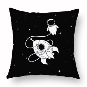 Cartoon Astronaut Short Plush Pillowcase (Option: D63033012style-45X45)