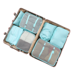 Storage Bag Luggage Shoe Drawer Pocket Travel Organizer (Option: Sevenpiece Korean Blue)