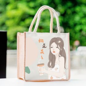 Casual Tote Bag For Students To Organize Small Book Bag Lunch (Option: Tao Zhiyao-20x21.5x13cm)