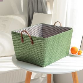 Household Fashion Cotton String Storage Basket Dirty (Option: Green-45x35x25cm)