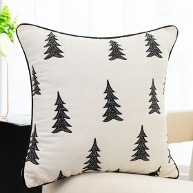 Simple Nordic Living Room Sofa Embroidery Throw Pillow Sofa Back Cover (Option: 6 Style-Pillowcase)