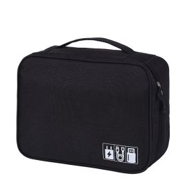 Manufacturer Data Cable Storage Bag Mobile Hard Disk Protective Cover (Color: Black)