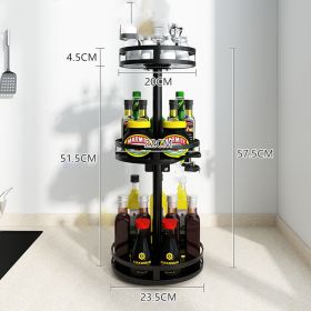 Kitchen Shelves Rotating Seasoning Rack Countertop Seasoning (Option: Threelayer circular spicerack)