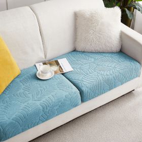 Knitted Elastic Sofa Cover Cushion All-season Universal (Option: Sea blue-S)