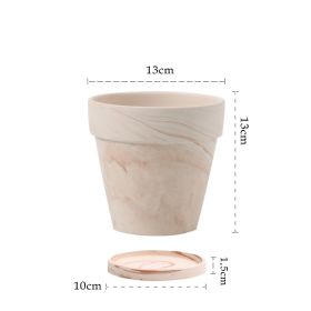 Gradient Macchiato Red And White Pottery Natural Pot Vegetarian Burning Breathable And Absorbent Large Type Green Plants Meaty (Option: A sytle 13cm-With pallet)