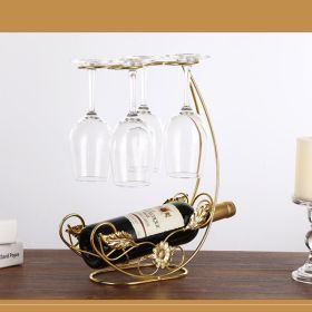 Wine Rack Decoration Wine Cabinet Decoration Goblet Shelf (Option: 4cups golden)