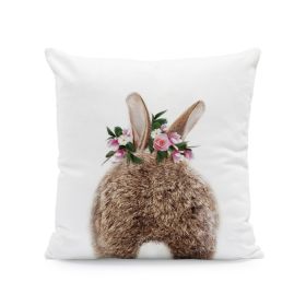 Easter Cartoon Rabbit Print Pillow Cover (Option: Pattern2-45x45cm)