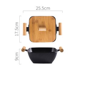 Creative Ceramic Bowl For Household Heat Resistance (Color: Black)