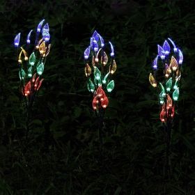 New Solar Leaf Branch Light Garden Lawn (Option: Color-3PCS)