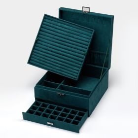 Large Capacity Multi-layer Drawer Jewelry Storage Box (Option: Green-26x26x12.5cm)