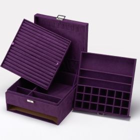 Large Capacity Multi-layer Drawer Jewelry Storage Box (Option: Dark Purple-26x26x12.5cm)