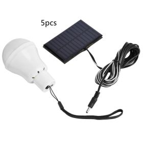 LED Solar Cord Rechargeable Emergency Bulb (Option: White light-5PCS)