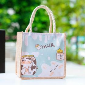 Casual Tote Bag For Students To Organize Small Book Bag Lunch (Option: Fat cow-20x21.5x13cm)